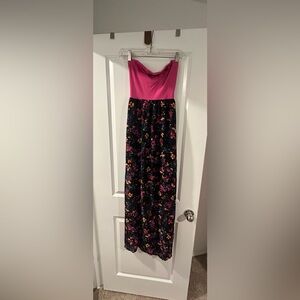 Decree Pink and Black Floral Maxi Dress